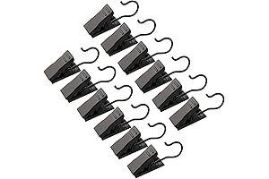 JANYUN Stainless Black S Hook with Clip (120-Pack)