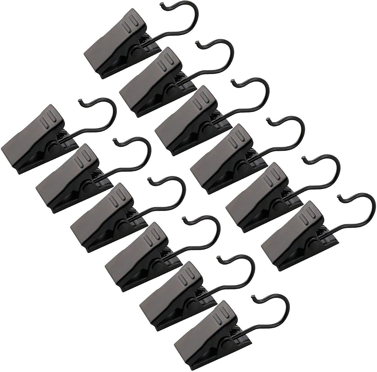 JANYUN 120 Pack Clip Hook Set Stainless Curtain Clips for Curtain Photos Home Decoration Art Craft Dispaly Hang Clip (Black) | Small,Black Stainless Steel Metal,Home Outdoor String Decoration Art Craft Dispaly Hang Clip,for Hanging Mini Hooks