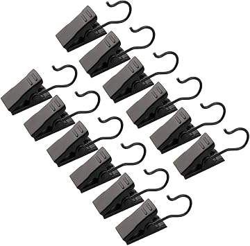 JANYUN 120 Pack Clip Hook Set Stainless Curtain Clips for Curtain Photos Home Decoration Art Craft Dispaly Hang Clip Black