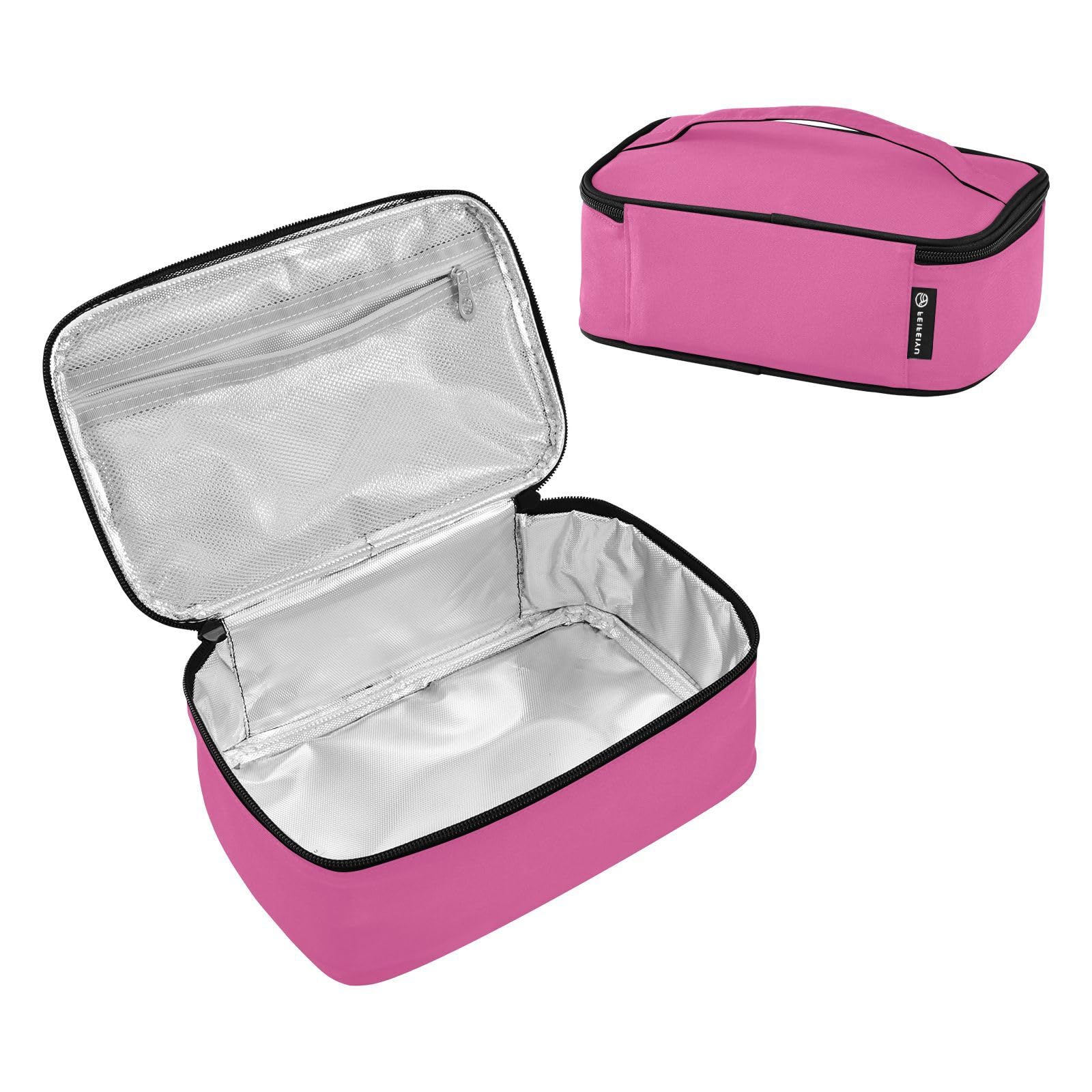ELONGRIVER Insulated Lunch Bag For Women - Lightweight Tote With Front Pocket, Pink, Reusable Cooler For Work & Travel - View #5