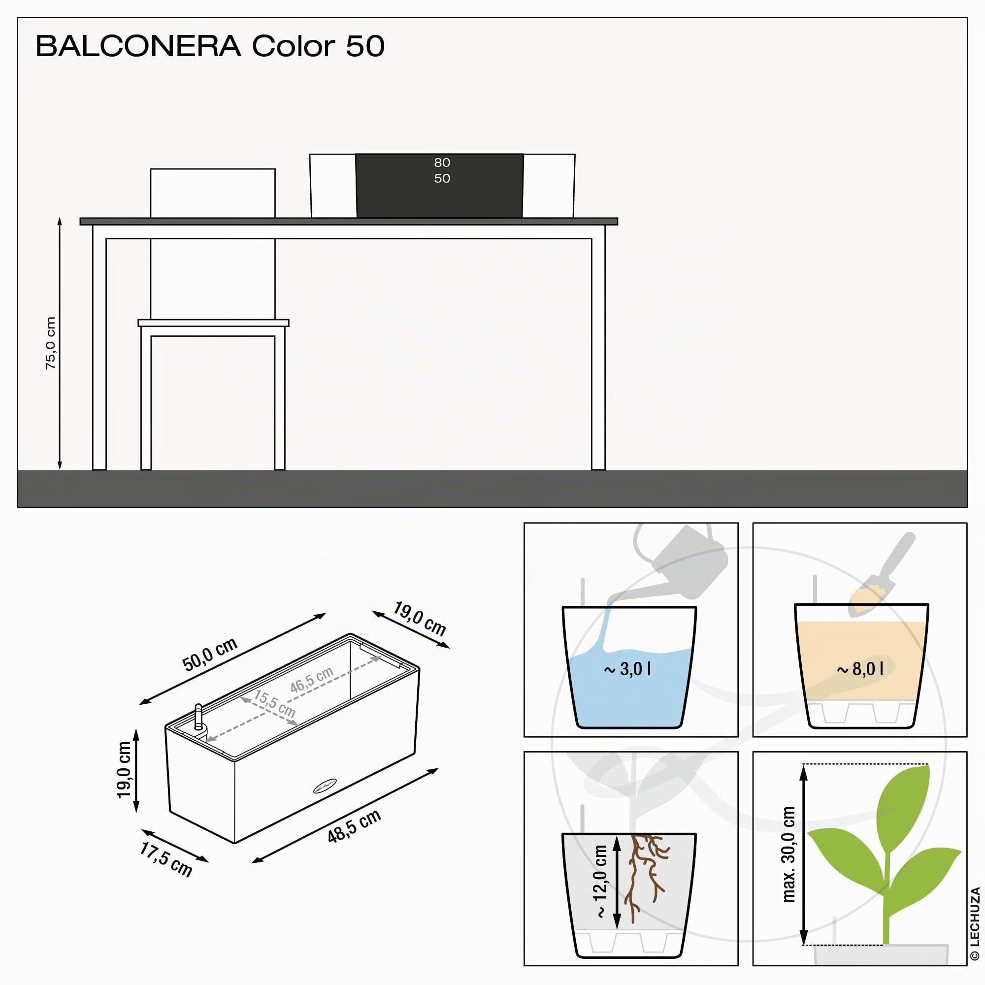 LECHUZA BALCONERA Couleur 50 Brun Sable 15696