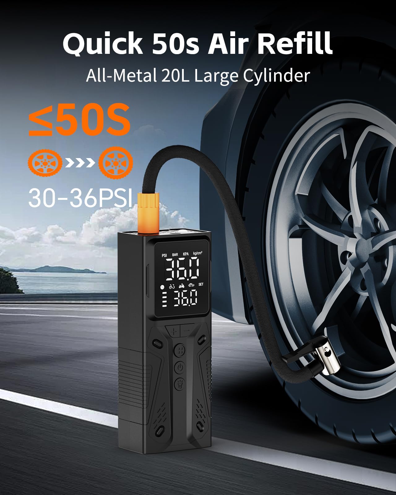 Compresseur d'air portable pour gonfleur de pneu