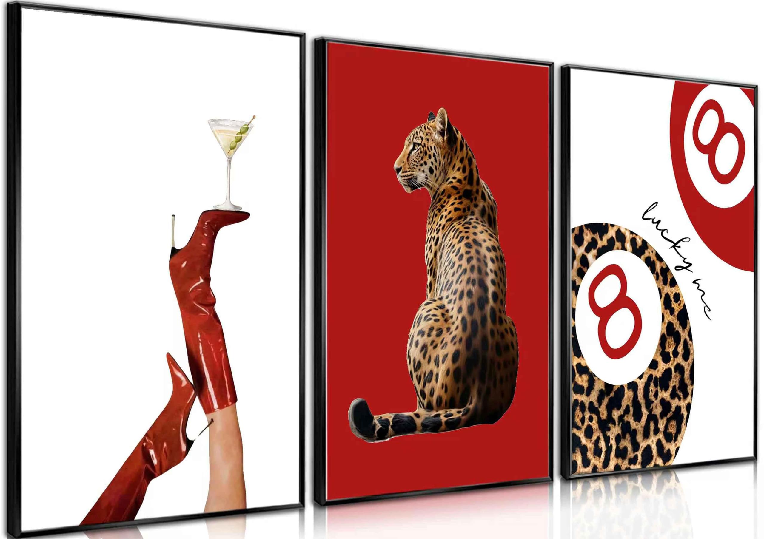 Posters Déco Léopard – Lot De 6 Affiches Vintage Féminines | Format ~20x25 Cm | Style Rétro, Mode, Esthétique Guépard