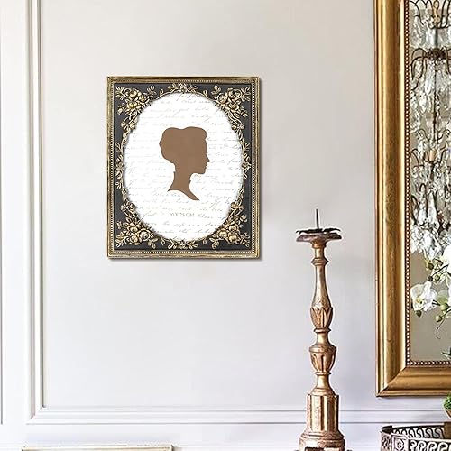 Miniatura 7 de AELS Marco de fotos negro vintage de 5 x 7 pulgadas, elegantes marcos de fotos antiguos con parte frontal de cristal, pantalla de fotos, colgar en