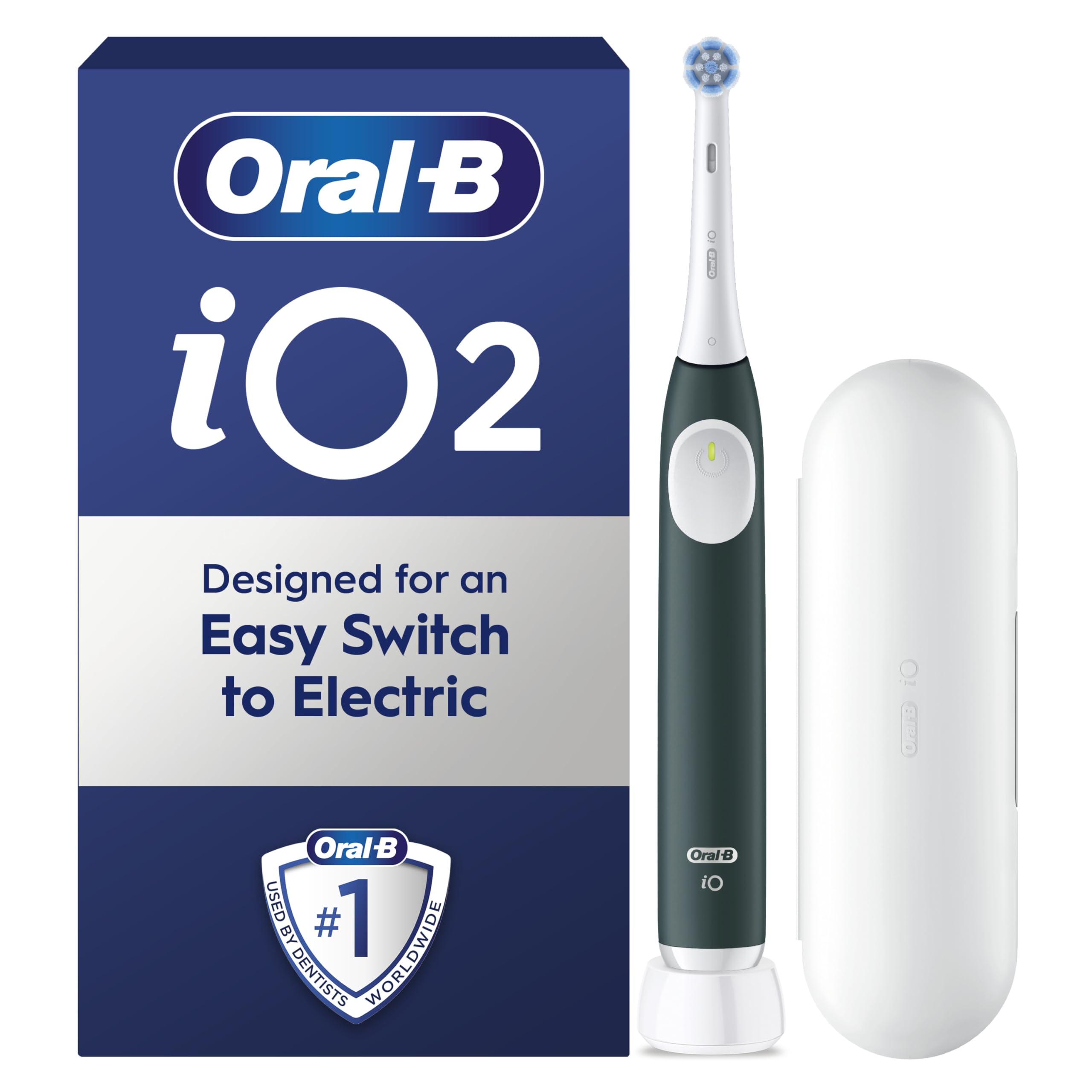 Oral-B iO2 Electric Toothbrush with Travel Case - Without Toothpaste - Toothbrush + 2 Toothbrush Heads