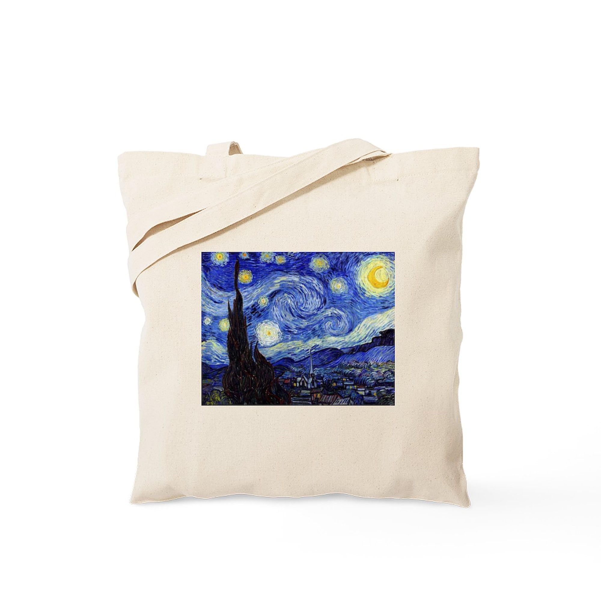 CafePress Starry Night By Vincent Van Gogh Tote Bag Natural Canvas Tote Bag, Reusable Shopping Bag