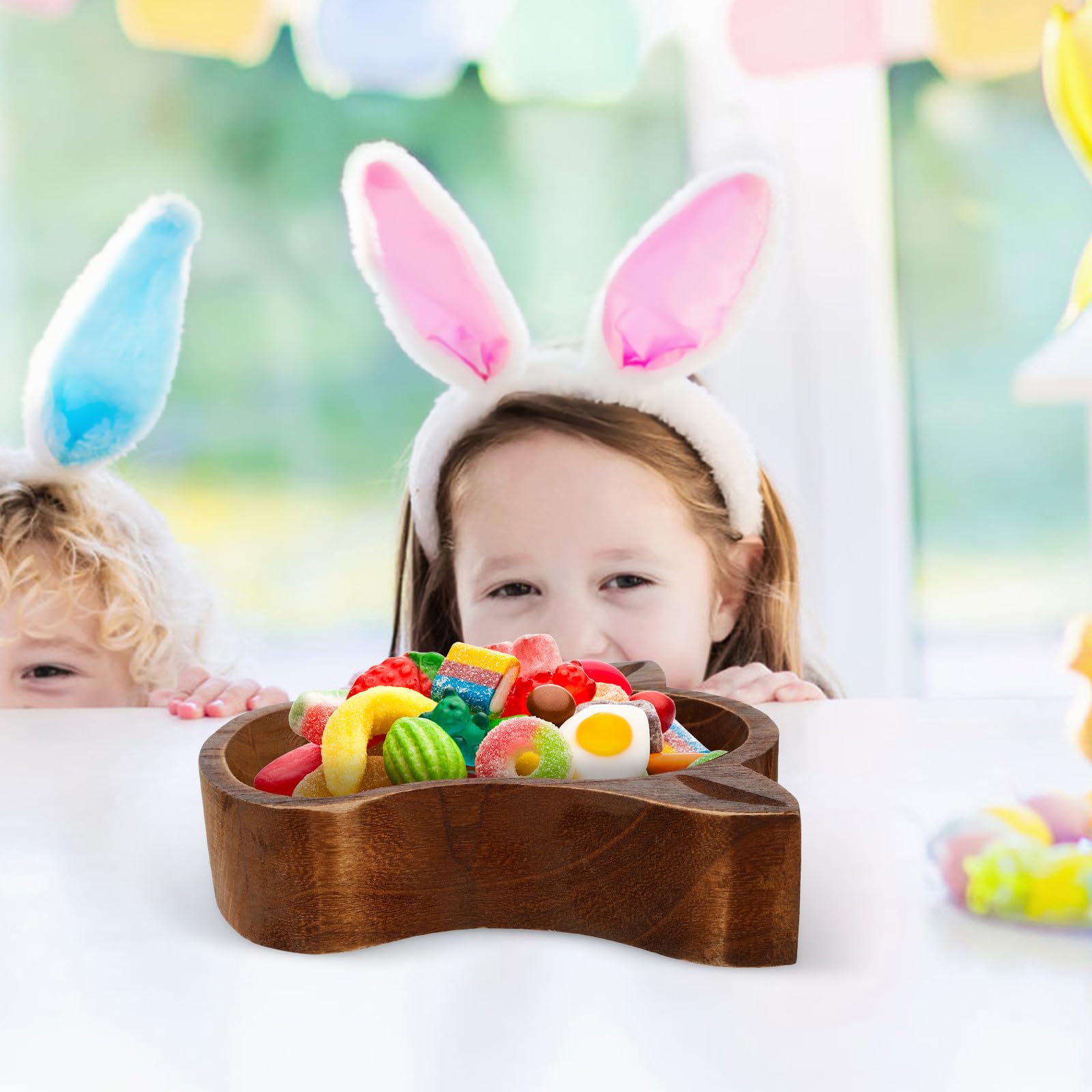 YARNOW Ciotola in Legno a Forma di Testa di Mucca e Vassoio da Tè Resistente e Riutilizzabile Marrone per Frutta e Snack per Decorazione Casa