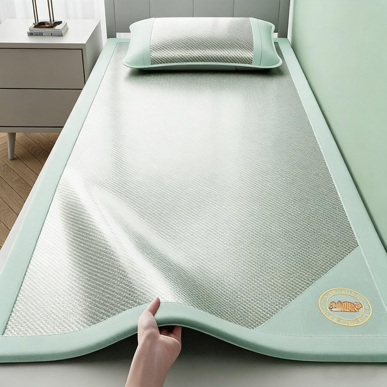 UZAMIRLEX Bamboo Cooling Mattress, Foldable Summer Ice Silk Rattan Mat Breathable Non-Slip Multicolor Multiple Sizes 3-Pack(C,120 * 200cm/47.2 * 78.7in)
