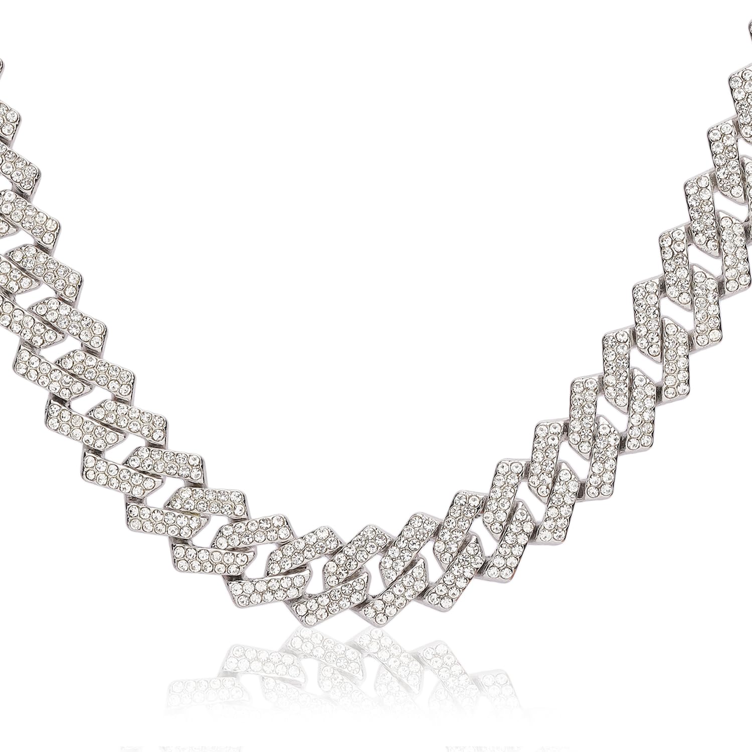 Thrillz Stunning Silver Chain For Men Women American Diamond Studded Silver Plated Necklace Chain For Men Boys Women Gift Jewellery Accoccesories (B0D6N7G717) Amazon Price History, Amazon Price Tracker