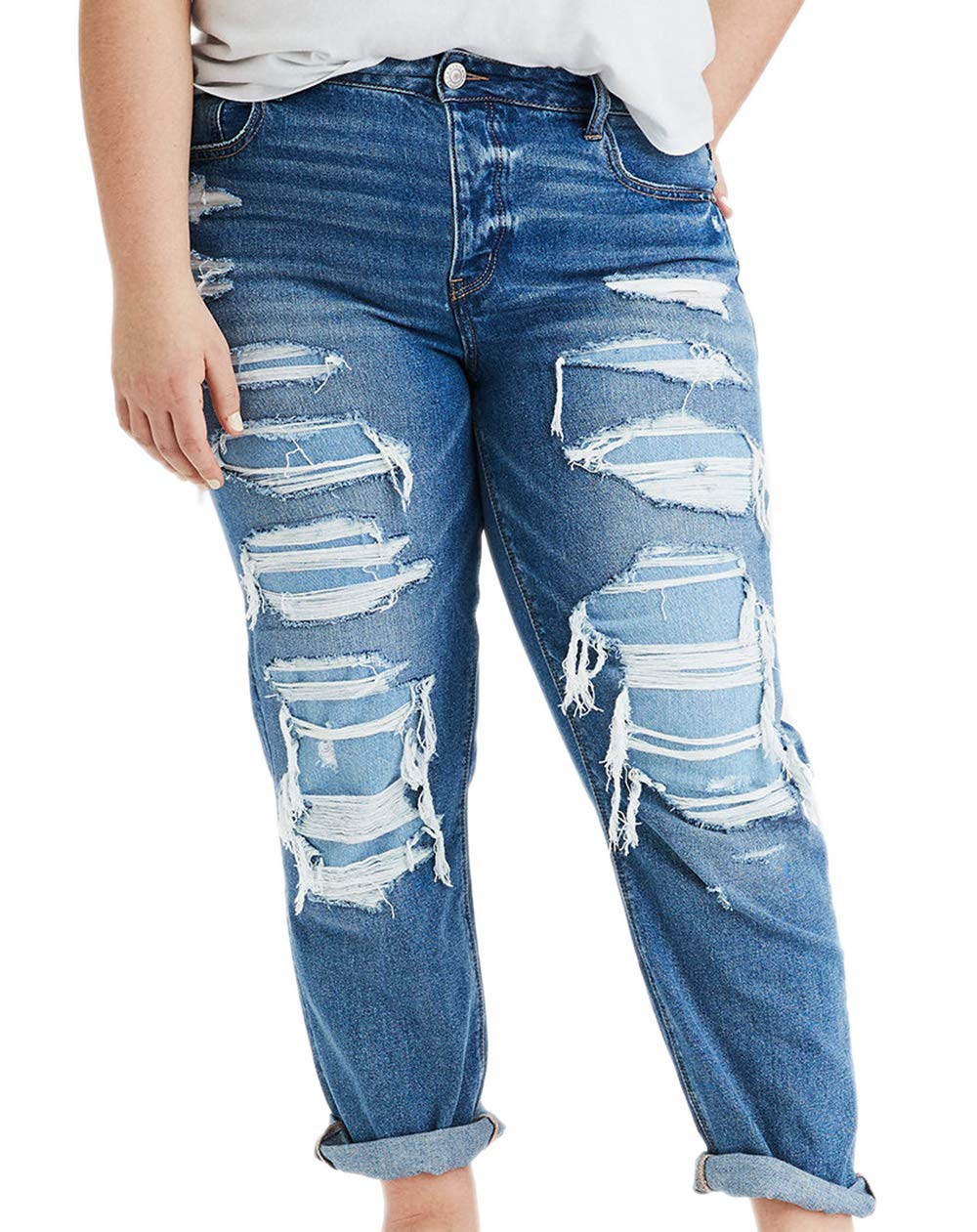 American Eagle Womens 1787469 Tomgirl Jean, Shadow Patched Blues (6R)