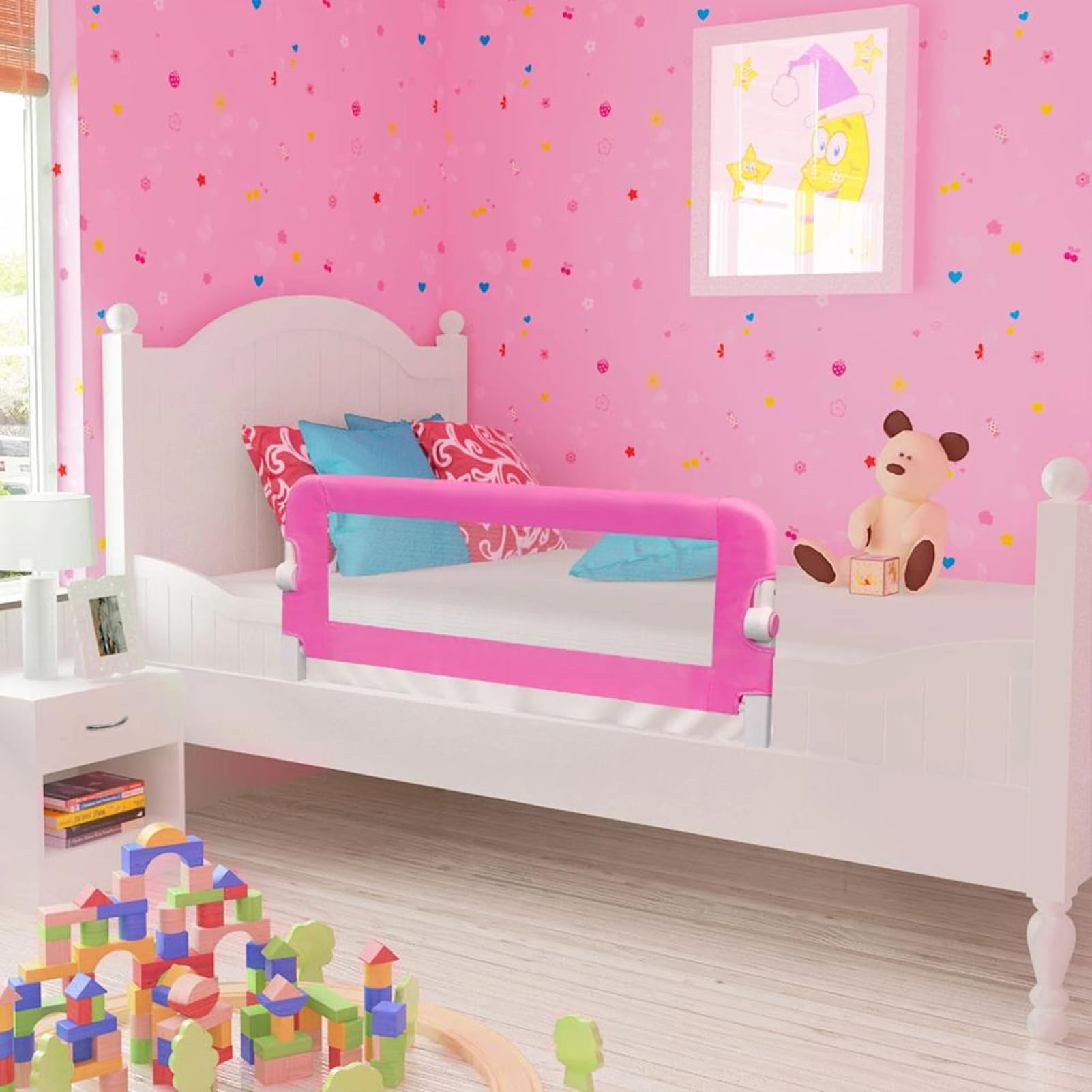 Gecheer Bettlaken 60 x 120 cm, Spannbettlaken für Babys, 60 x 120 cm, Sicherheitsgitter, für Kleinkinder, Rosa, 102 x 42 cm, 2 Stück