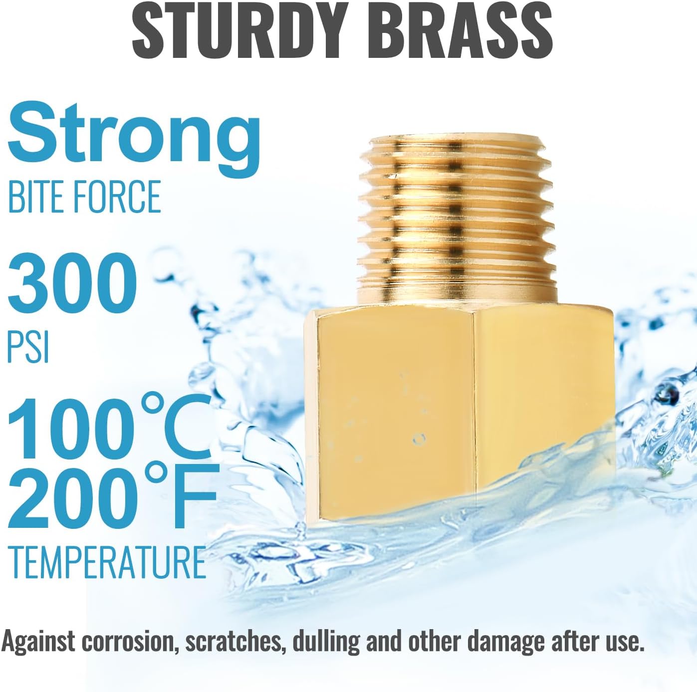 SUNGATOR Brass Pipe Fitting Adapters 1/4 Inch Male x 1/4 Inch Female, 1/4'' NPT Male to Female Adapter, 1/4'' Brass Pipe Extension Connectors, Pack of 2