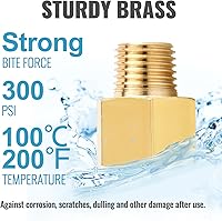 Vista 6 de SUNGATOR Paquete de 4 adaptadores de tubería de latón macho de 1/2 pulgada x 1/2 pulgada hembra, adaptadores NPT macho a hembra, accesorios
