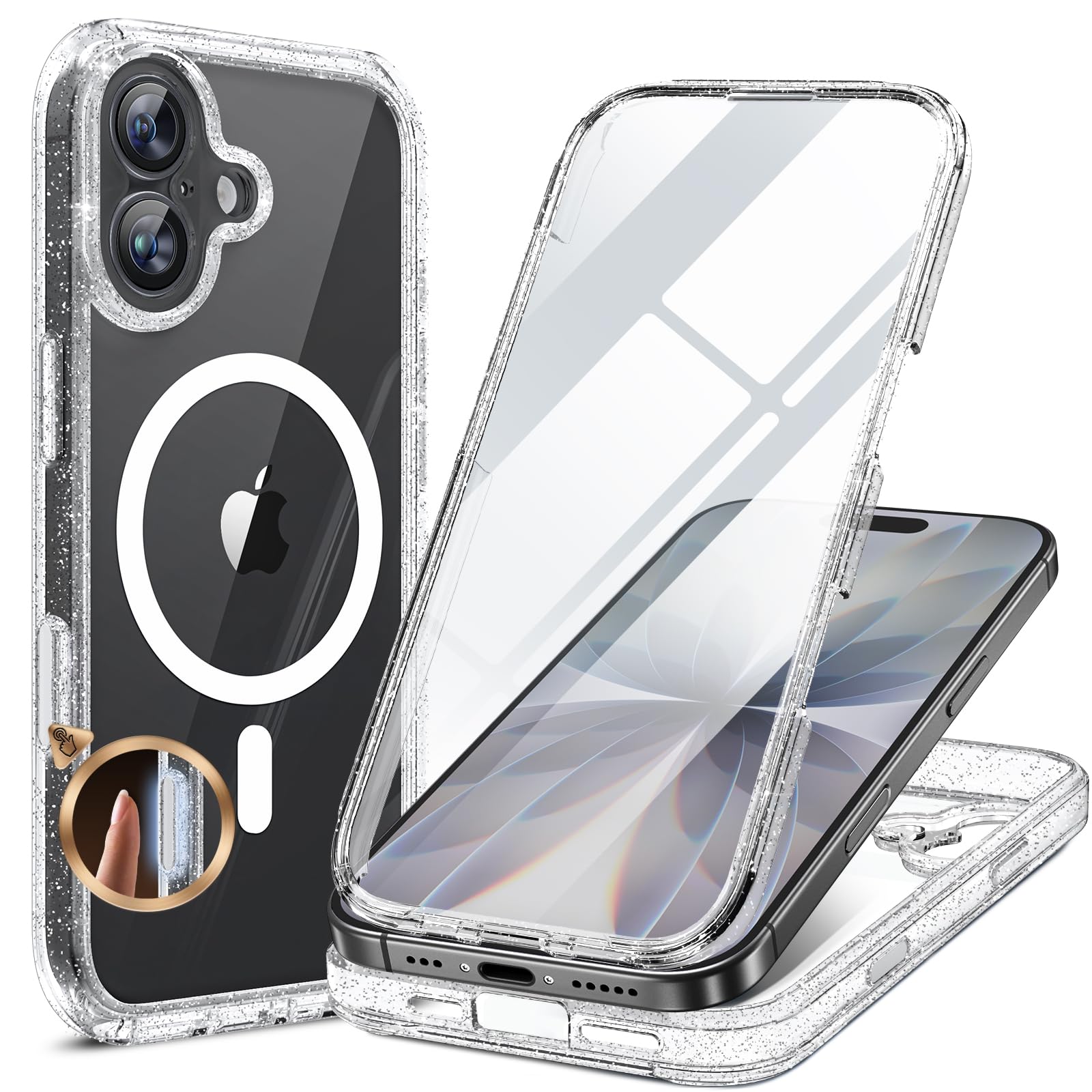 Miracase Magnetic Case for iPhone 17 Case, [Bubble Free] Built-in Glass Screen Protector+ [New Camera Control Button], Full Body Bumper Compatible with MagSafe, Drop Proof 17 Cover,6.3-inch (Black) — view 75