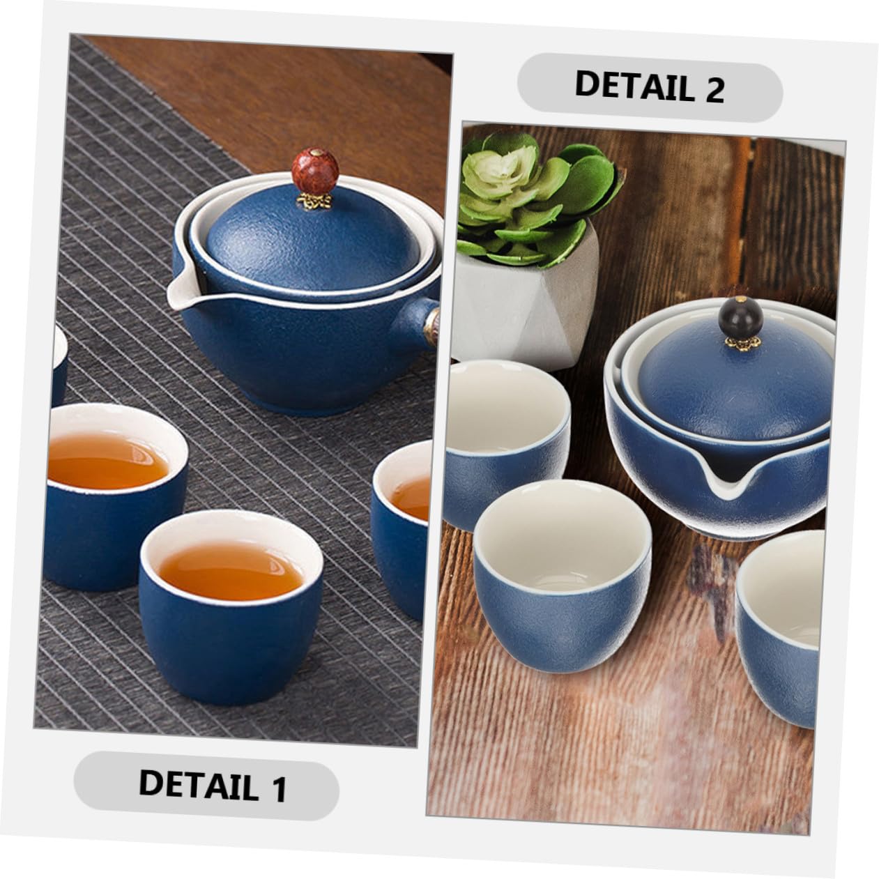 iplusmile Set da tè Cinese in Stile Elegante e Funzionale Teiera a Manico Laterale in Ceramica 160ml e Tazze da 55ml per Uso Domestico e Viaggi