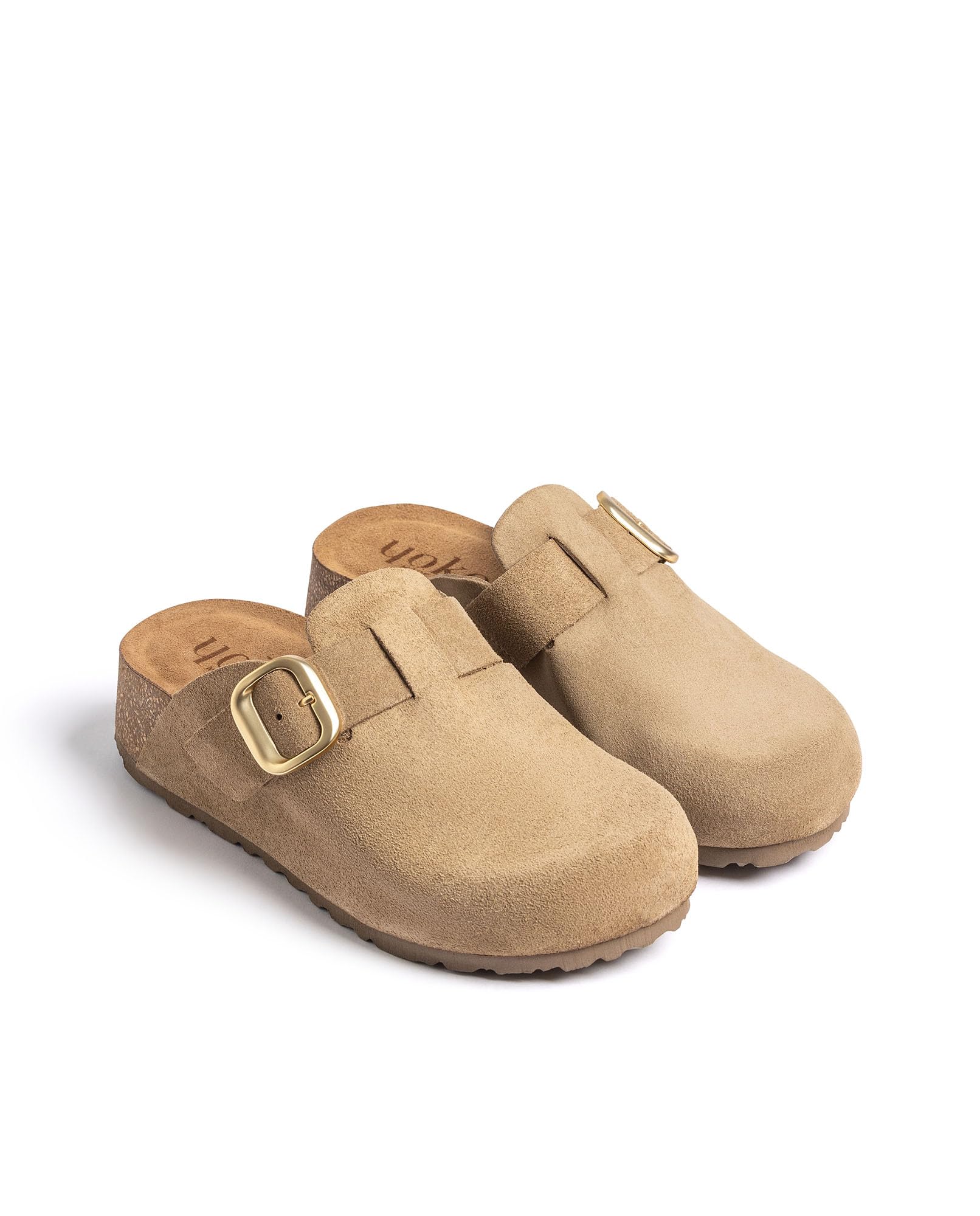 Yokono Zueco Plataforma WIWI-264 MARRÓN Claro | Zapatos Mujer Primavera-Verano | Piel Vacuna Serraje | 4 CM