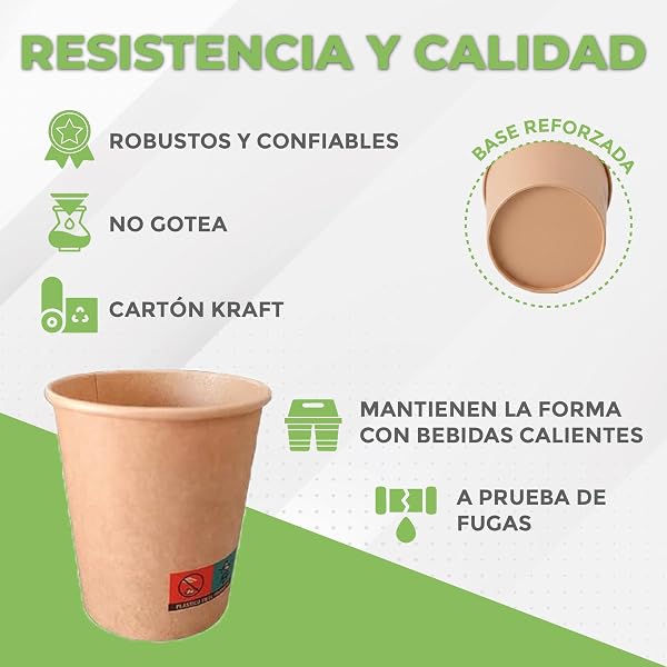 GASTROTOMI Vasos Cafe de 120 ml – 100 Unidades y 100 Paletinas Cafe Desechables de Madera con Funda, Vasos Desechables para Espresso, Degustaciones y Oficina – Vasos Carton Kraft – Pack Completo - 5
