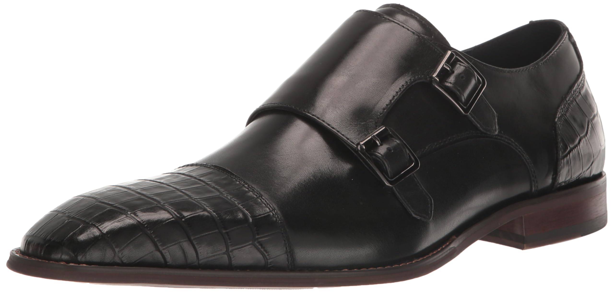 Stacy Adams Mens Pierson Cap Toe Double Monk Strap