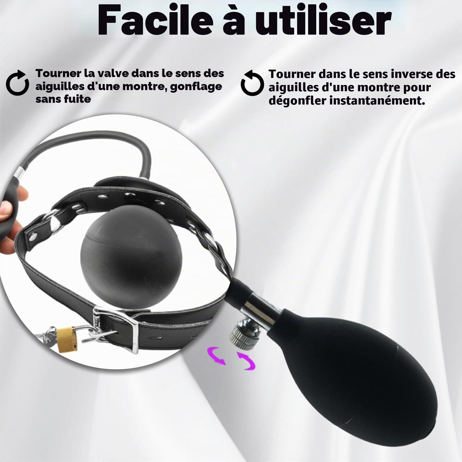 Godemichet Gag Écarteur de bouche pour sexe fétiche Bâillon Sex SM Femme Bdsm Godemichet Bâillon Bouche Grand pour Bondage Bâillon de Pénis Self Bondage Bâillon Bouche Gonflable Bdsms Jouet Extreme