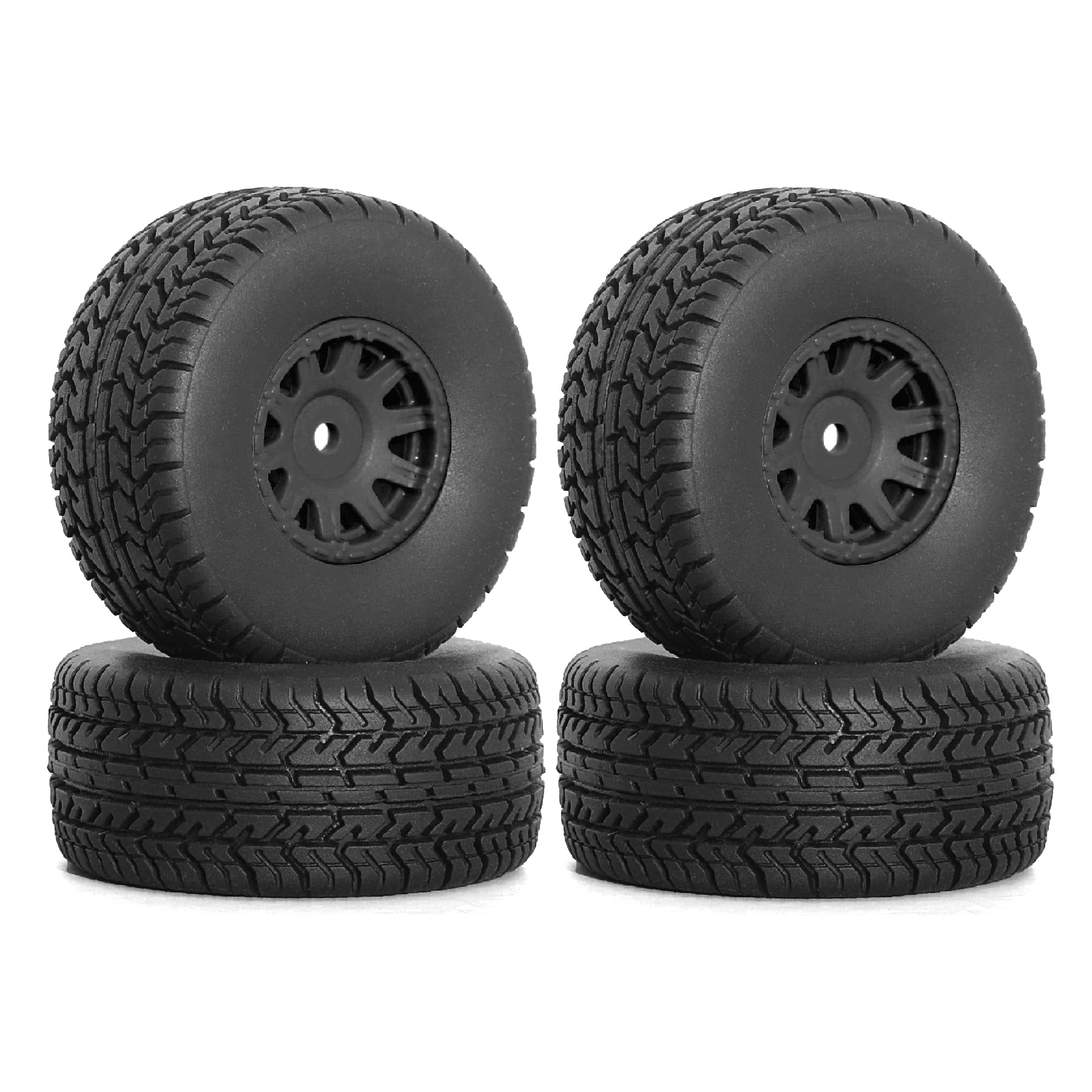 4Pcs RC Tires and Wheel for 1/14 Mojave Grom,RC Front/Rear Wheel Tires