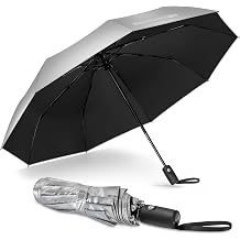 NINEMAX UV Umbrella for Sun Protection UPF 50+, Sun Umbrella UV Protection, Travel Compact Brolly Solar Blocking Reflective Windproof Auto Open Close,46 Inch