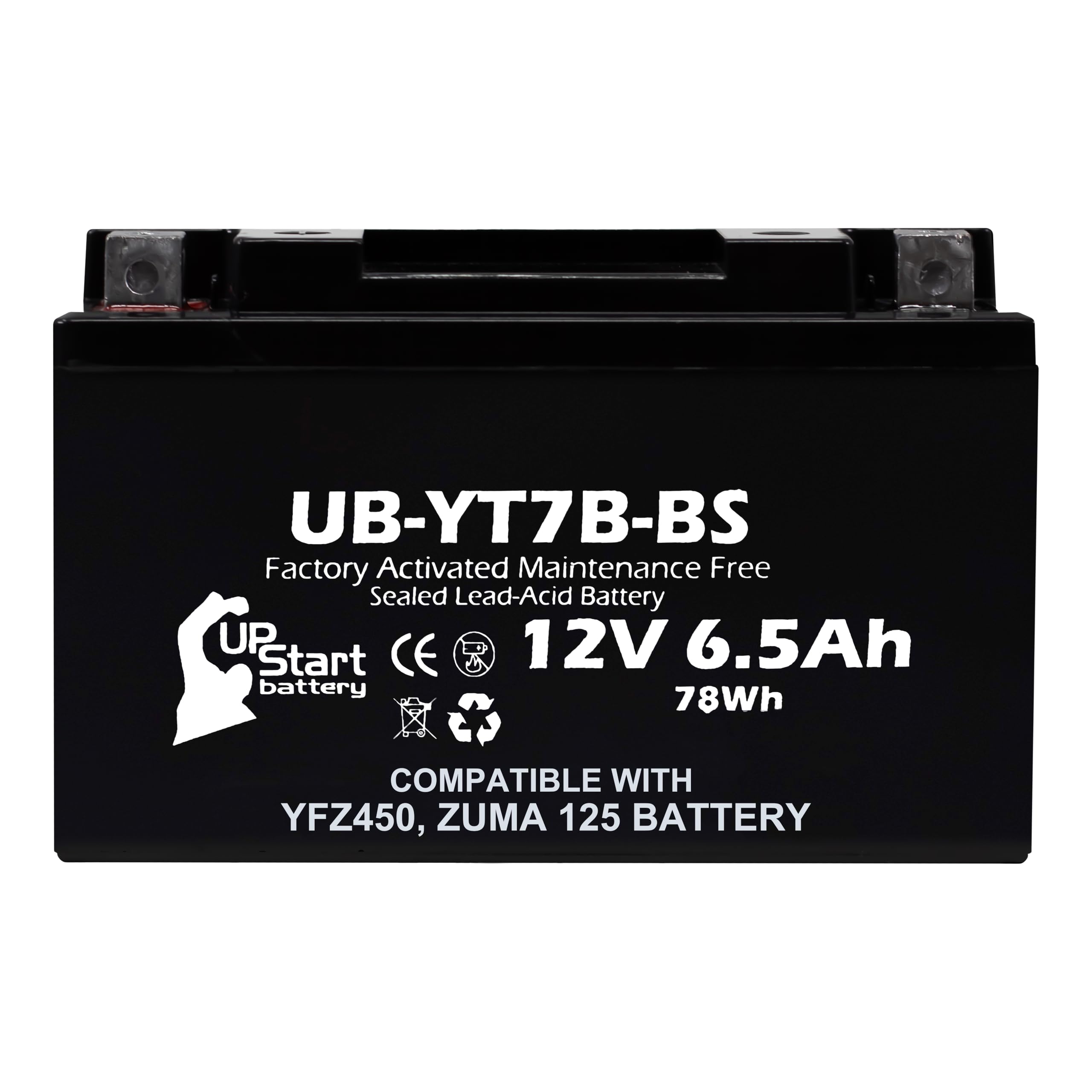 12V 6Ah YT7B-BS Replacement for Yamaha YFZ 450 Battery