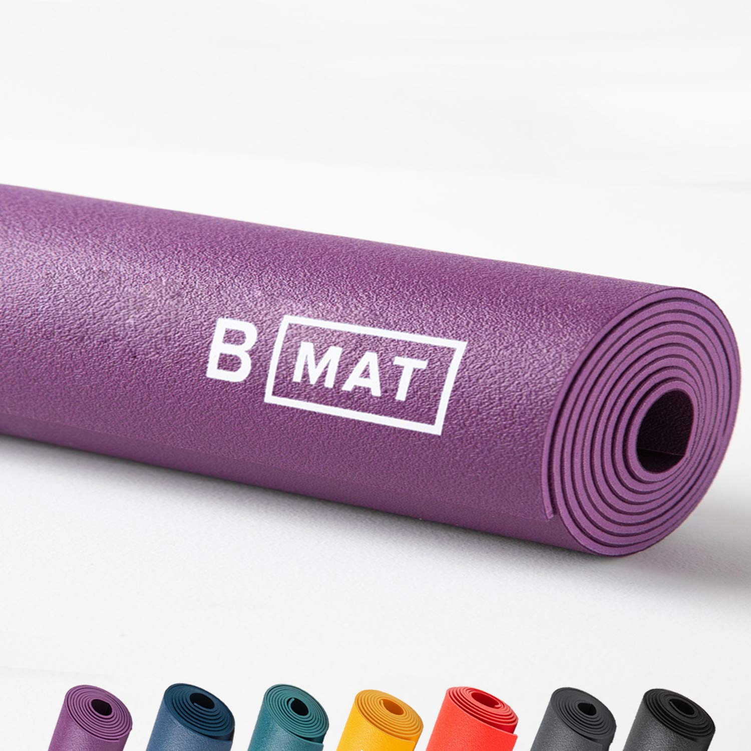 B YOGATraveller 2mm B Mat, 100% Rubber High Performance Super Grip Non Slip OEKOTex Certified - for Yoga, Pilates, Workout and Floor Exercises, Deep Purple, 71"
