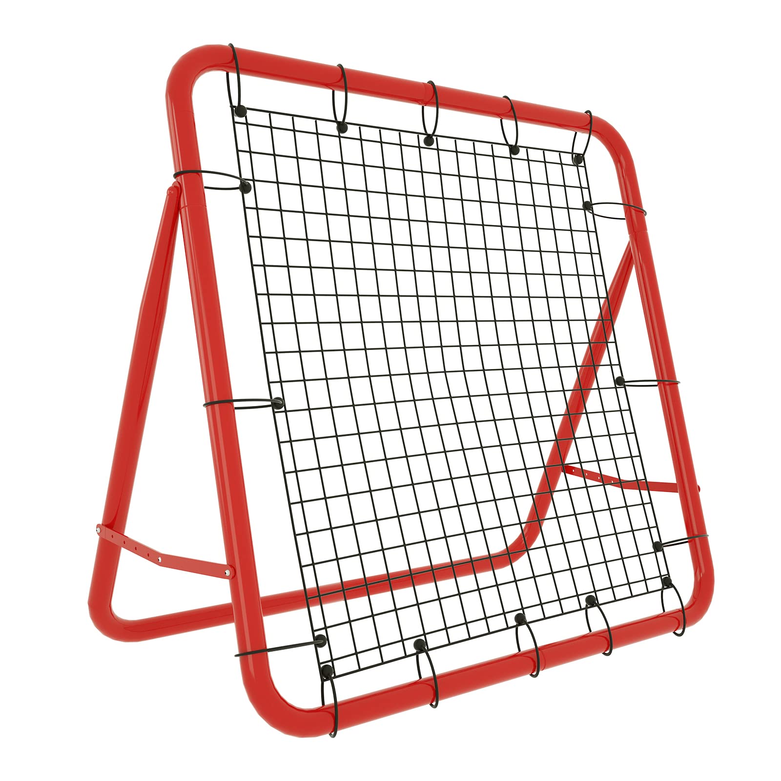 LILIIN Fußball Rebounder Netz Kickback Rückprallwand Fussball Trainingszubehör Ajustable de 5 Niveles, Torwand für Training Kinder und Erwachsene Rot