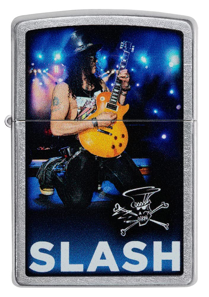 Zippo Windproof Lighter - Slash Model - Street Chrome - Refillable for Lifetime Use - Adjustable Flame - Gift Box - One Box - Metal Construction - Made in USA