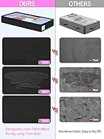 Vista 3 de punemi Under Bed Storage Containers, Below 4 Inches Tall Low Profile Foldable Under Bed Storage,No Structure, Soft Fabric Blanket Storage and