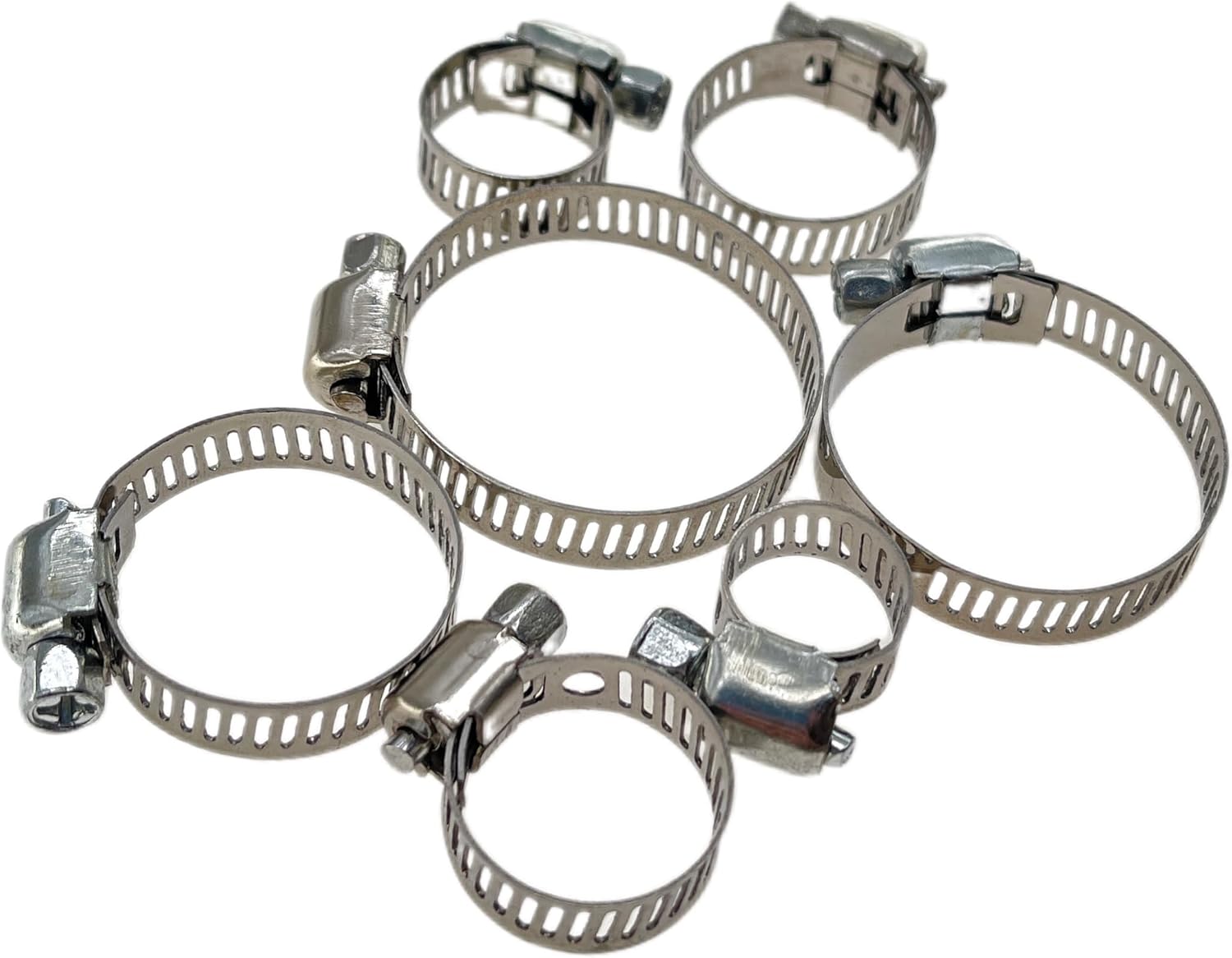 Heavy Duty Hose Clamps Kit - 60 PCS, Siza (6mm-38mm) Adjustable Worm Gear Drive Metal Hose Clamps For Fuel Injection Line, Automotive,Radiator,Garden,Plumbing and Mechanical Applications