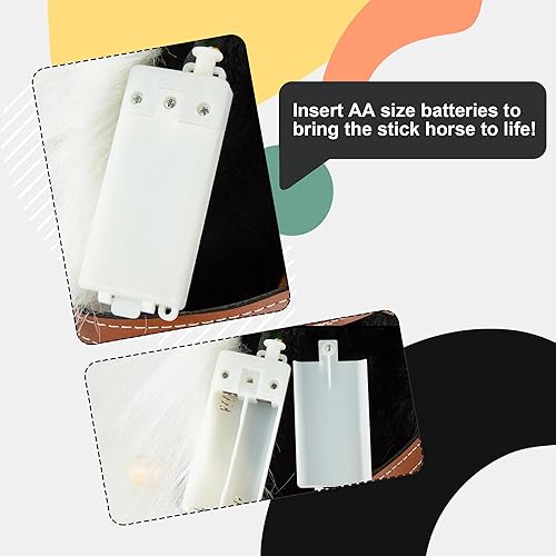 Miniatura 3 de Morytale Palo de equitación de felpa de 39 pulgadas caballo de palo proporciona un divertido juego de simulación para niños pequeños y preescolares