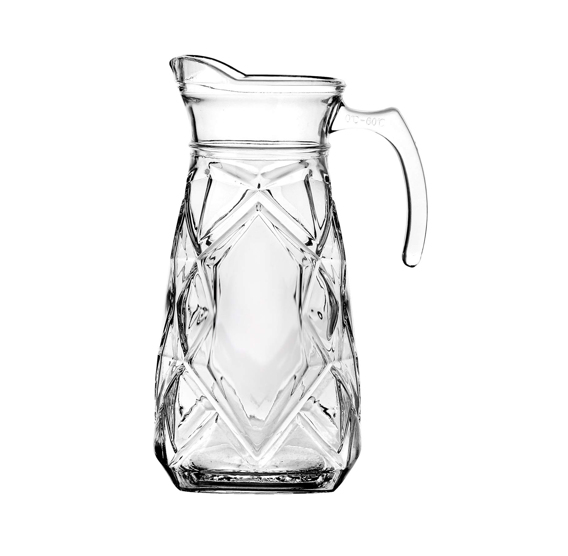 Buy Glass Water Jug Fridge Pitcher with Lid 1.8L Juice Cocktail Carafe