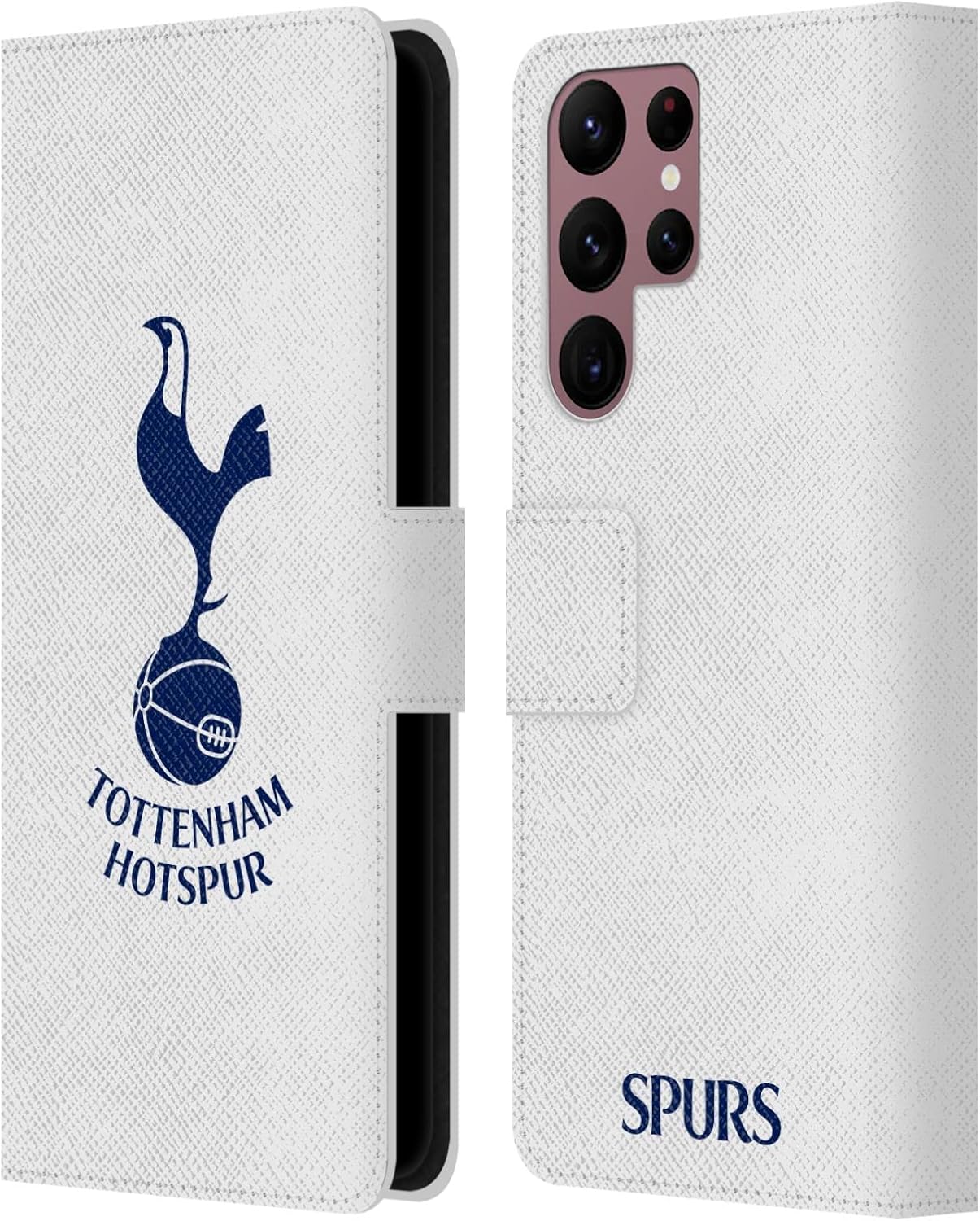 Head Case Designs Officially Licensed Tottenham Hotspur F.C. North London Badge Leather Wallet Case Compatible with Samsung Galaxy S22 Ultra 5G