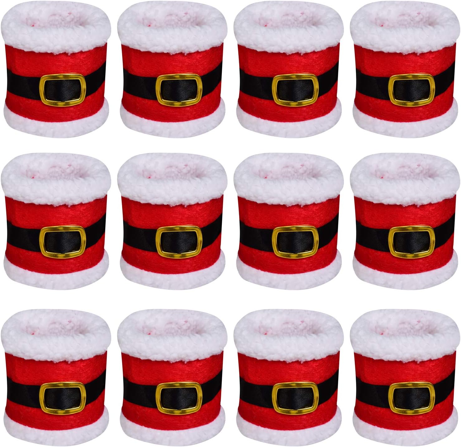 12pcs Christmas Holders Pocket Set Santa Claus Suit Cutlery Knifes Forks Tableware Deocr Bag Storage Covers Christmas Decoration, 6 Pieces