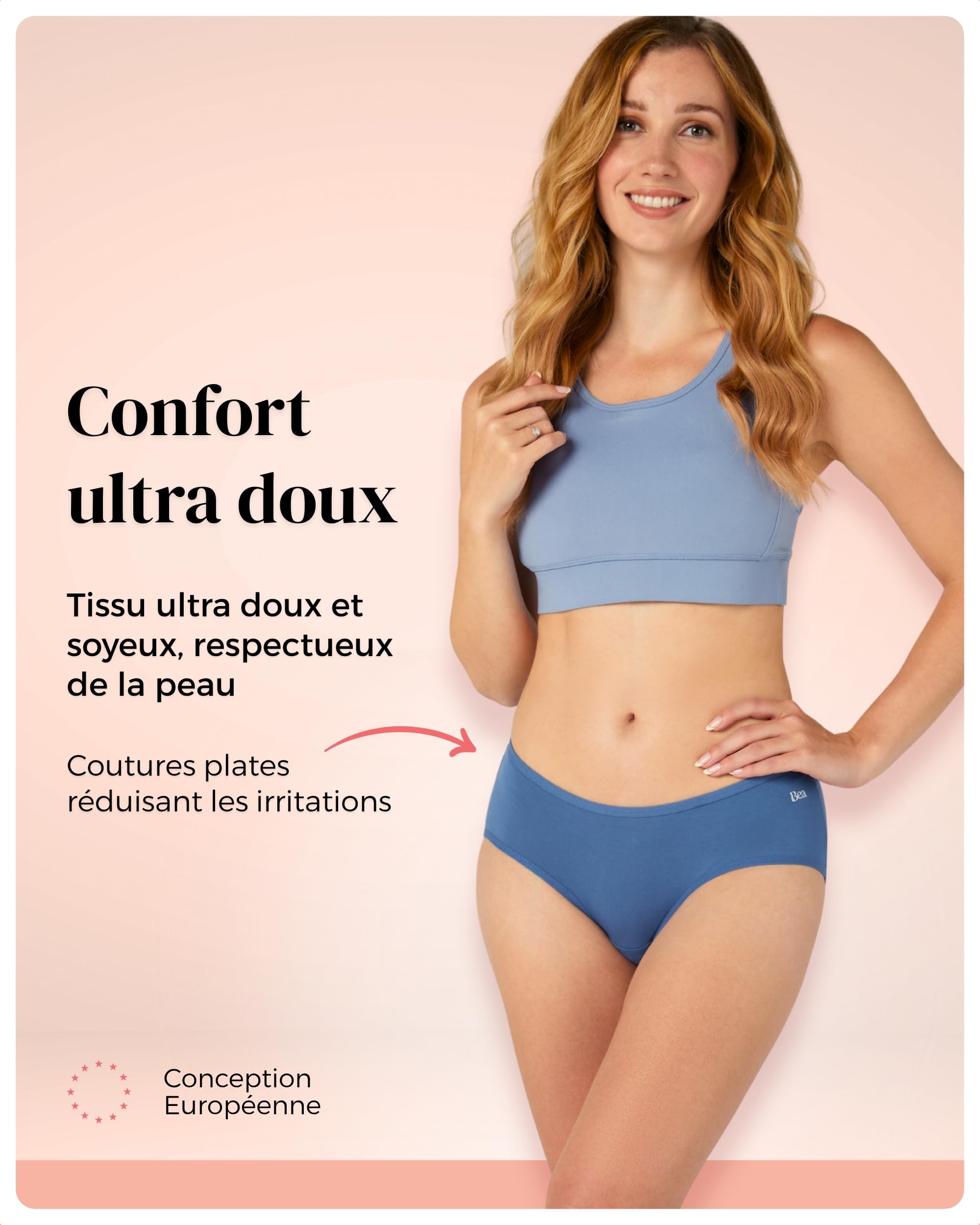 Bea Lot de 7 Culottes en Bambou pour Femme, Culotte pour Femme en Bambou Ultra-Douce, sous-Vêtements Féminins Respirants, Couvrants, à Taille mi-Haute