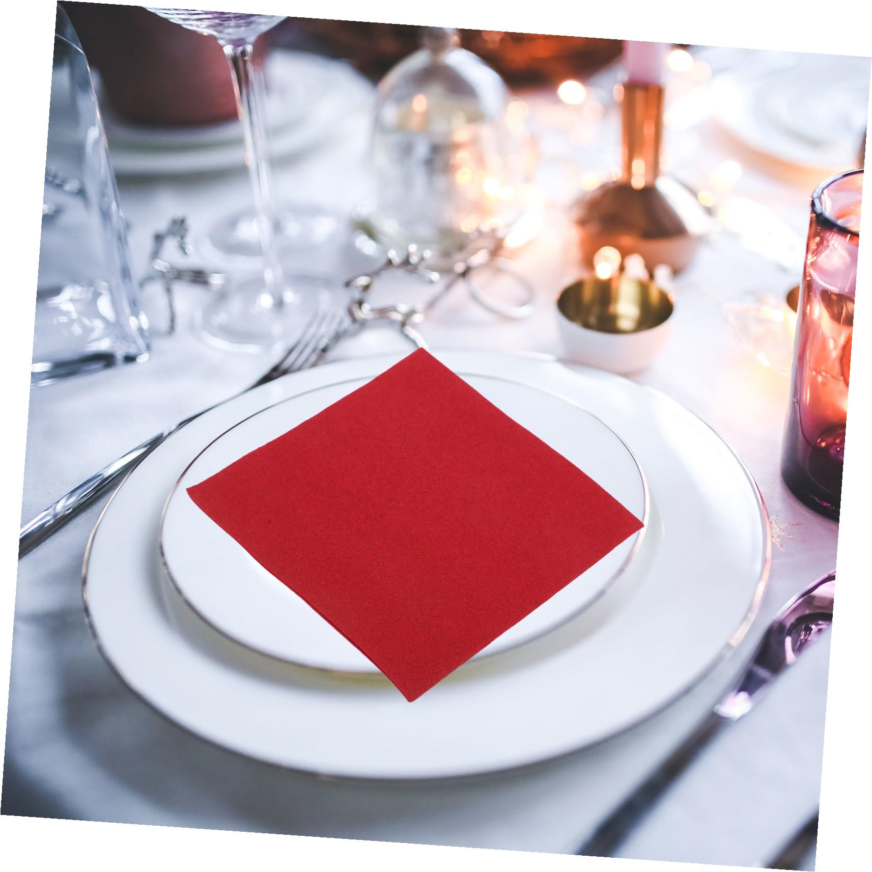 Servilletas de Papel de Colores Rojas 20x20cm para Restaurantes Occidentales y Fiestas de Vino, Ligeras y Cómodas, Paquete de 150 Unidades