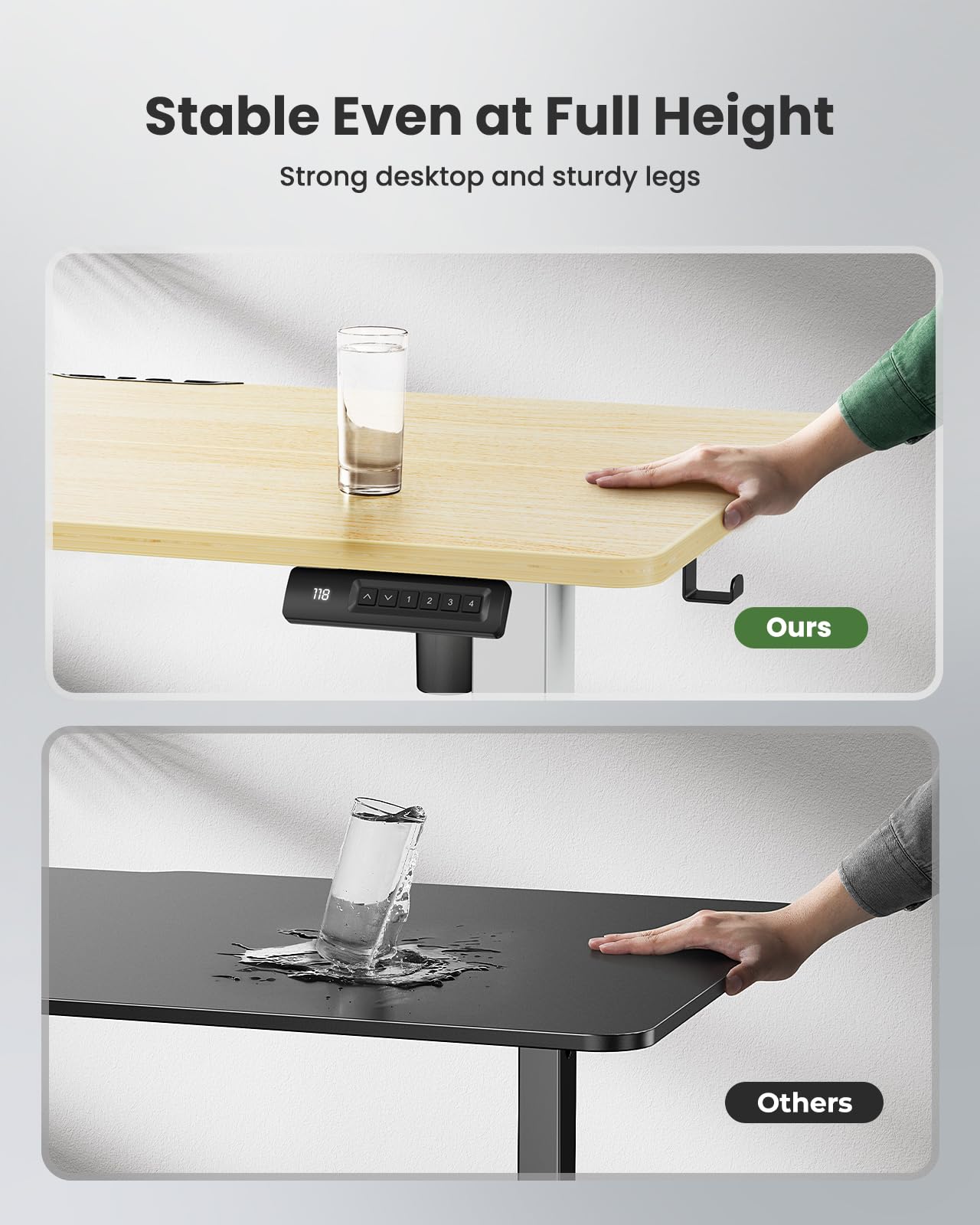 Marsail Electric Standing Desk Adjustable Height Stand up Desk 40 x 24 Inches Sit Stand Home Office Desk — view 5