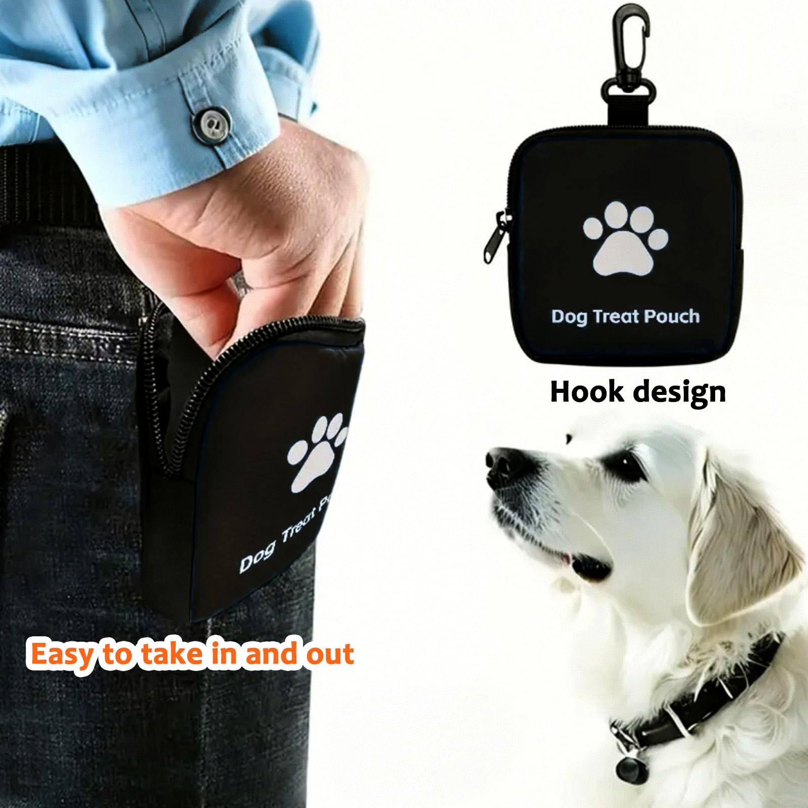 2 Pezzi Porta Premietti per Cani Borsa, Borsa Addestramento Cane Porta Premietti per Cani con Cerniera e Moschettone, Portas Croccantini Cane, per Viaggi, Uso Esterno (Rosso, Nero)