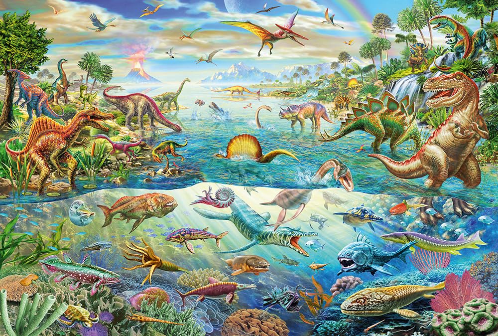 Schmidt Spiele 56253 Entdecke die Dinosaurier, 200 Teile Kinderpuzzle