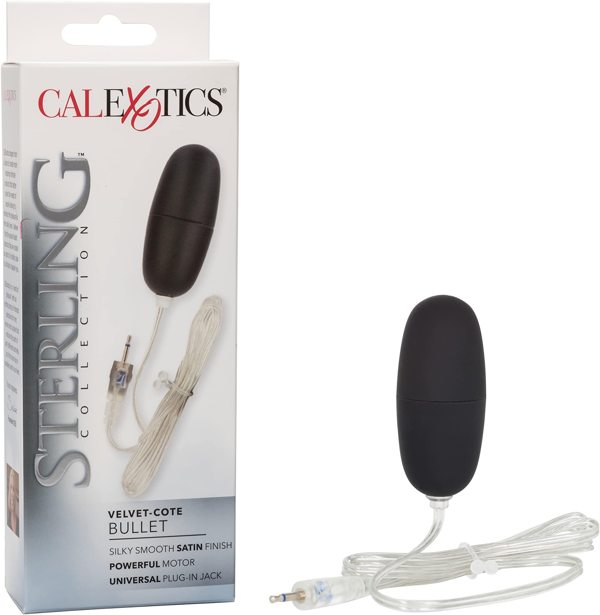 CalExotics Novelties Sterling Collection, Standard Velvet Bullet, 2.2-Inch, Black