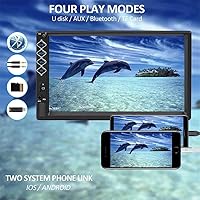 Vista 7 de 7 Inch Car Stereo Double Din Bluetooth 5.1 Touch Screen FM Radio,Backup Camera/Support Mirror Link/Hands Free Calling,Steering Wheel
