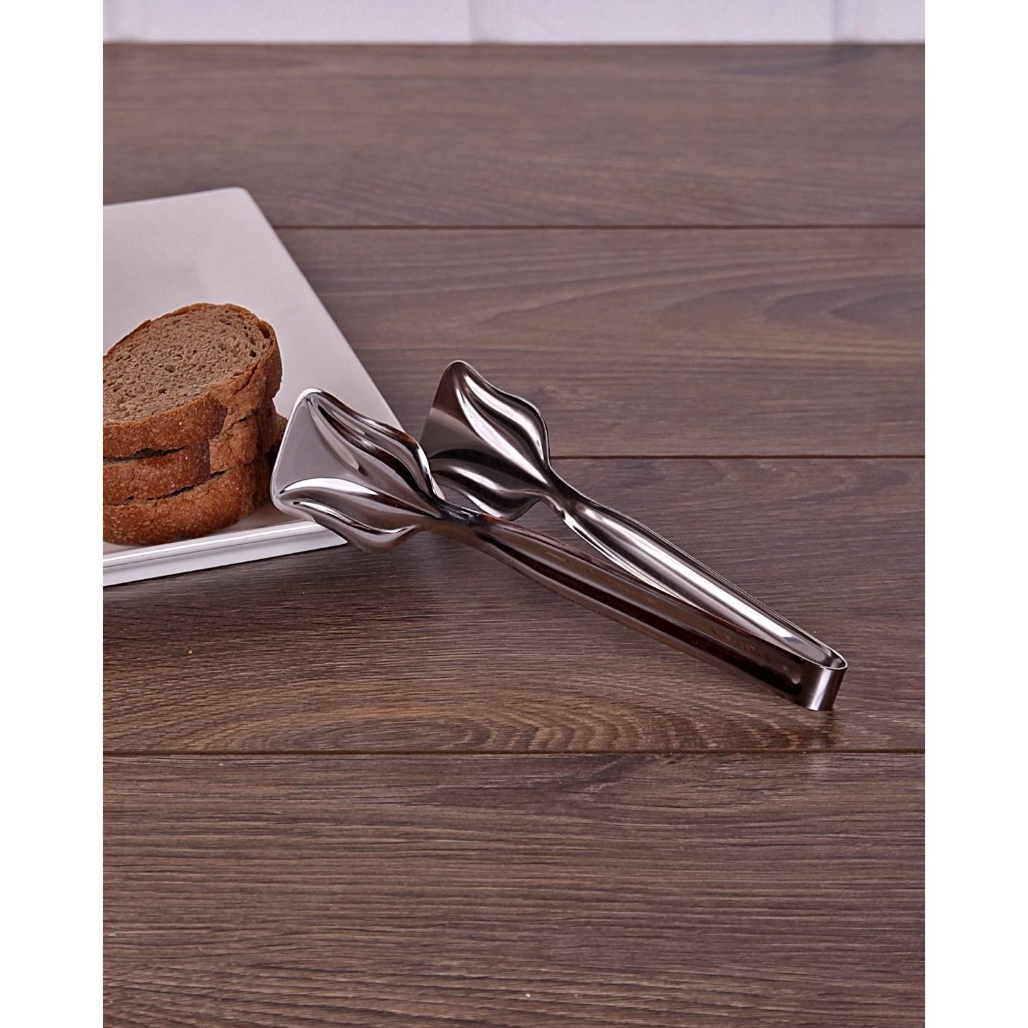 Salad Pasta Serving Tongs Stainless Steel Cake Buffet Tongs Pasta Pasta Spaghetti Locking Tongs for Roasting Cooking Toast Bread (Cake Tongs) - Image 2