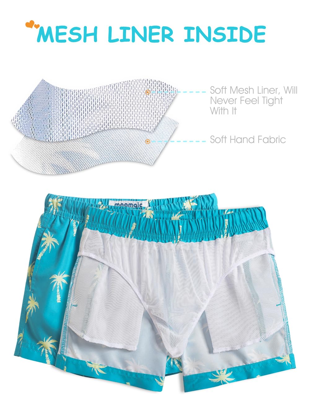 MaaMgic Bañador Niño Ropa de Baño para Natación Secado Rápido Interior de Malla Shorts de Natación VÍA Multiple — view 3