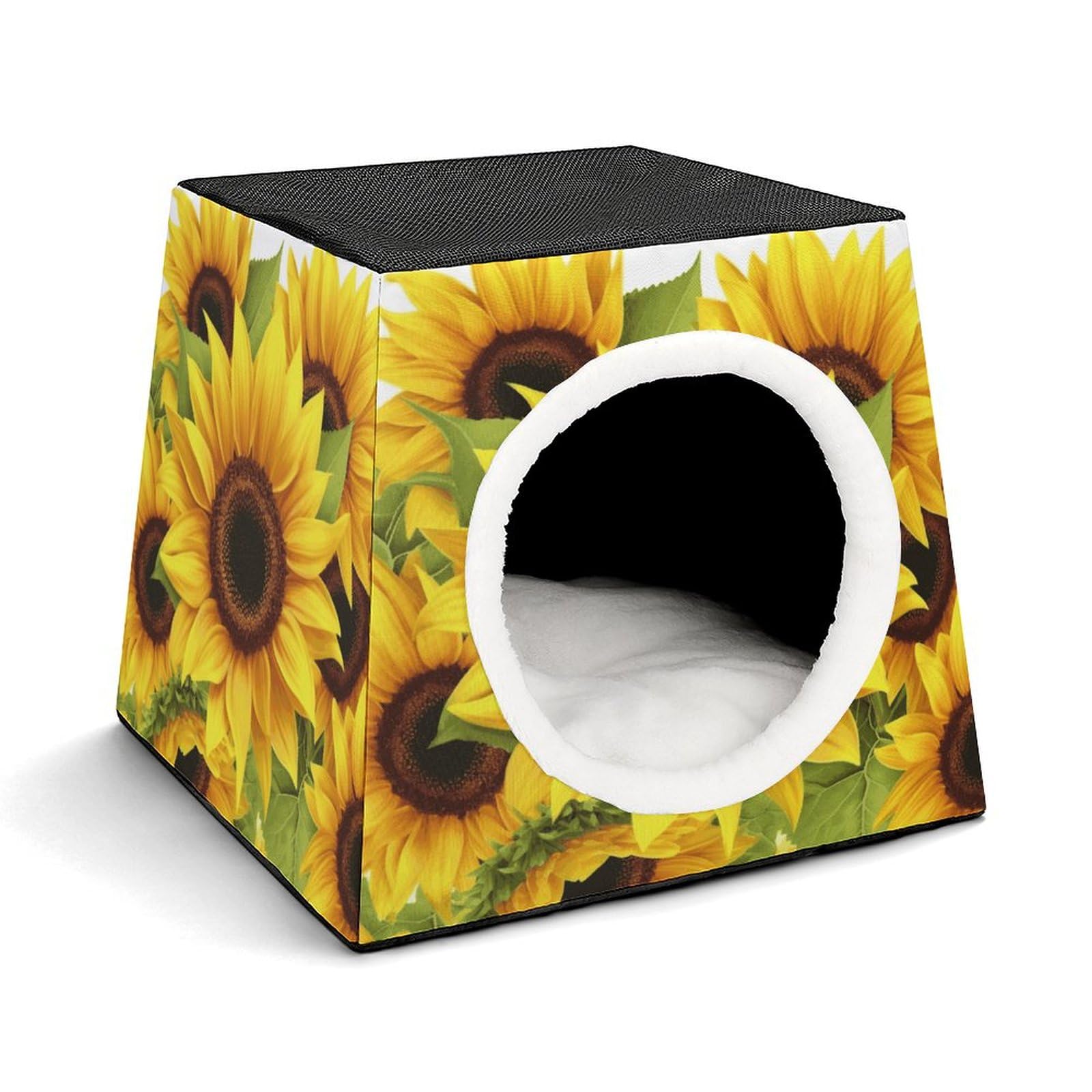 Nid de tournesol chaud et doux en peluche | Capsule spatiale pour petits animaux domestiques