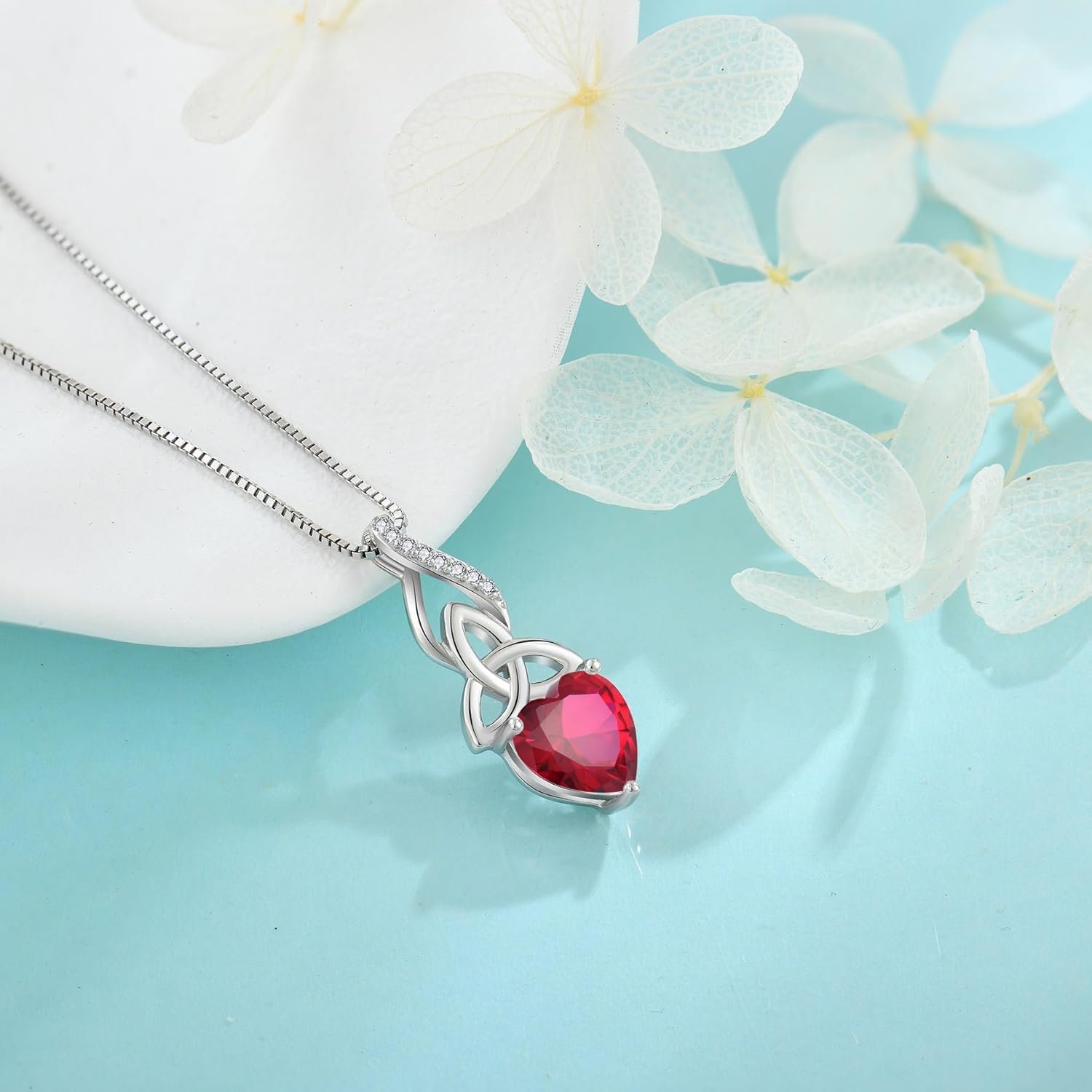 Infinity Celtic Knot Necklace for Women 925 Sterling Silver Irish Necklace Birthstone Jewelry Gifts for Her - Image 4