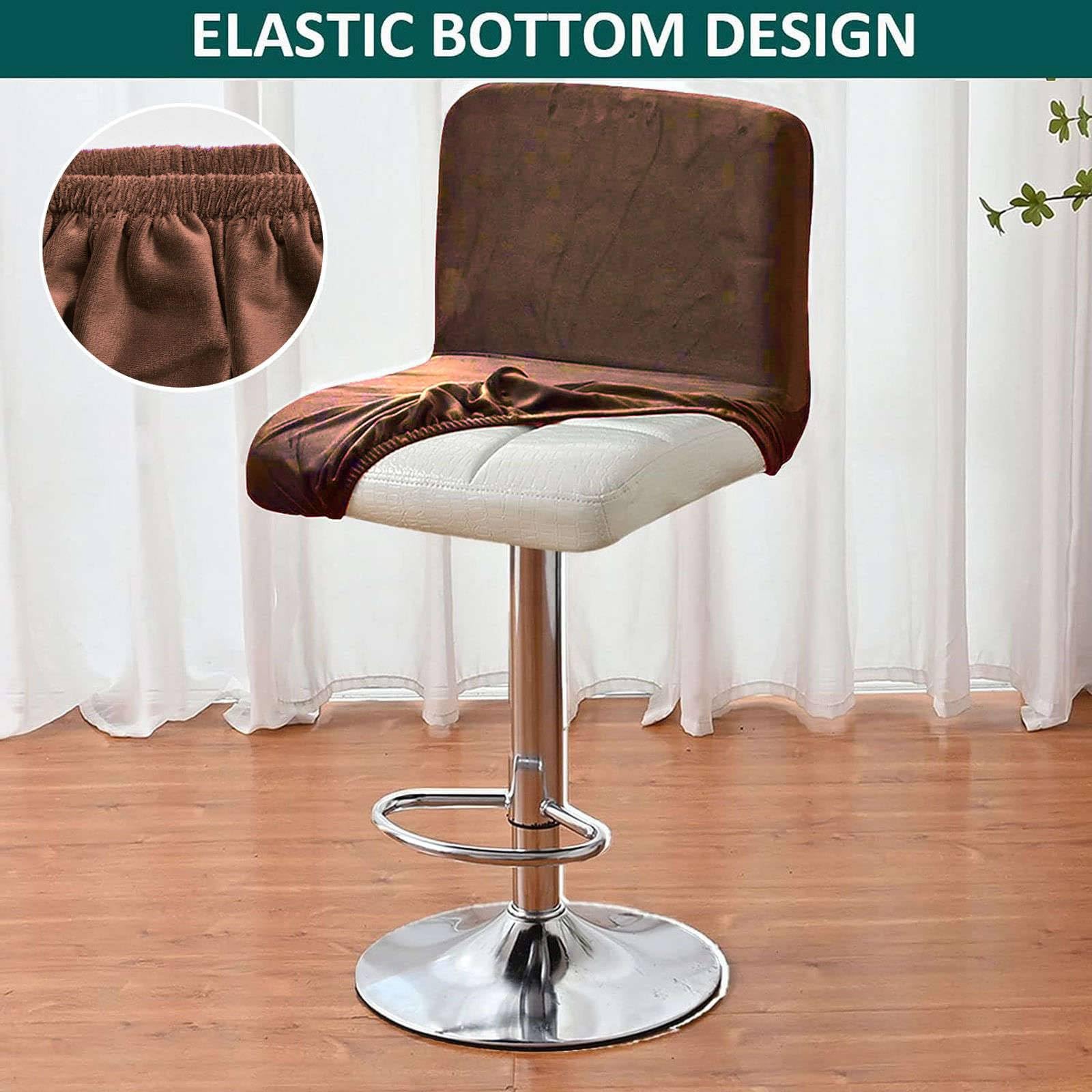 Samt-Barhocker-Bezüge 6-teilig - Dehnbar & Drehbar, Dark Gray