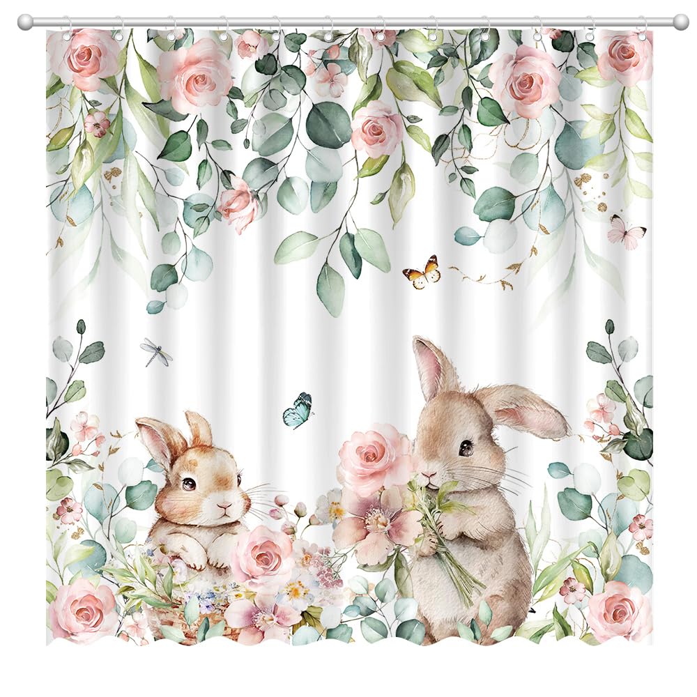 Valentine's Day Love Hearts Shower Curtain Set - 72x72 Inches, With 12 Hooks