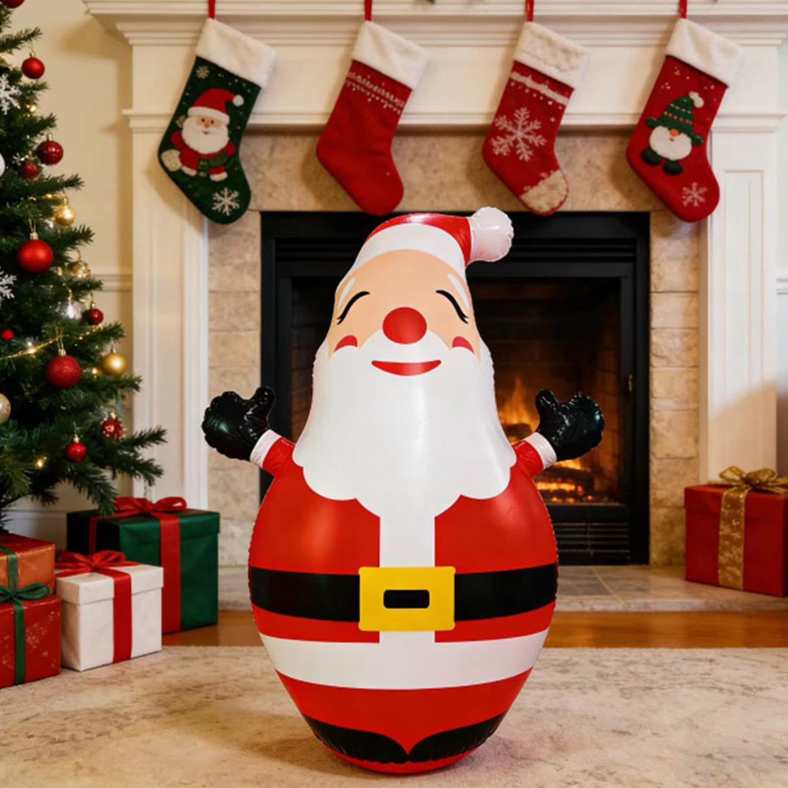 Decoraciones Navideñas Hinchables Para Jardín Figura LED Iluminada, 150 Cm | Decoraciones de Papá Noel para Exteriores Para Suelo Parque Entrada Delantera De Tienda Exterior Jardín Céspe