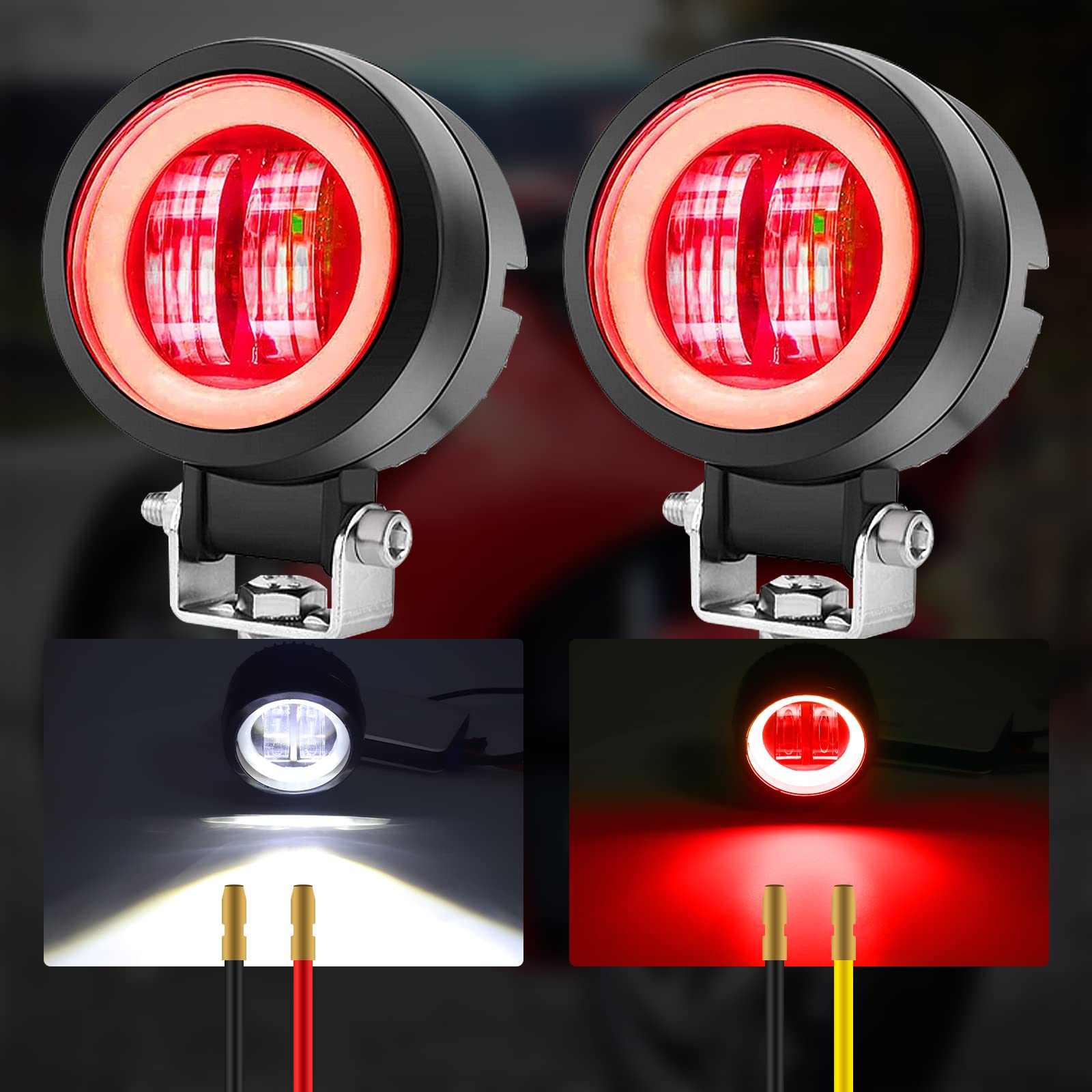 Amazon | Ygmylandbb バイク用 LEDフォグランプ イカリング バイク